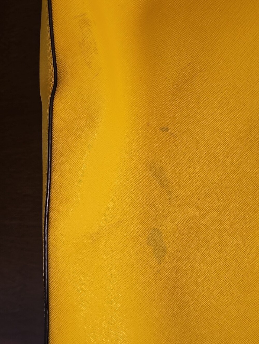 Michael Kors Bright Yellow Leather Tote with MK Charm - Picture 4 of 11